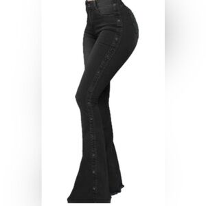 Flared Jeans Women's High Waist Slim Fit Bell Bottom Straight Bootcut Denim 2XL